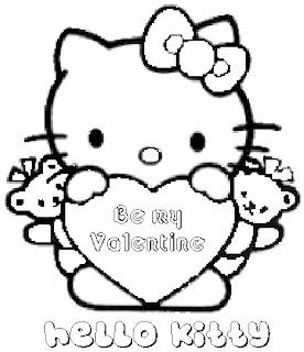 valentine hello kitty coloring printables
