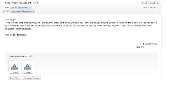 ”Cara Gratis Verifikasi Paypal Tanpa VCC card dan Kartu Kredit 