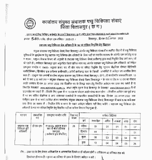 CG BILASPUR PASHU VIBHAG VACANCY 2022 | छत्तीसगढ़ जिला बिलासपुर के पशु विभाग में वेकेंसी