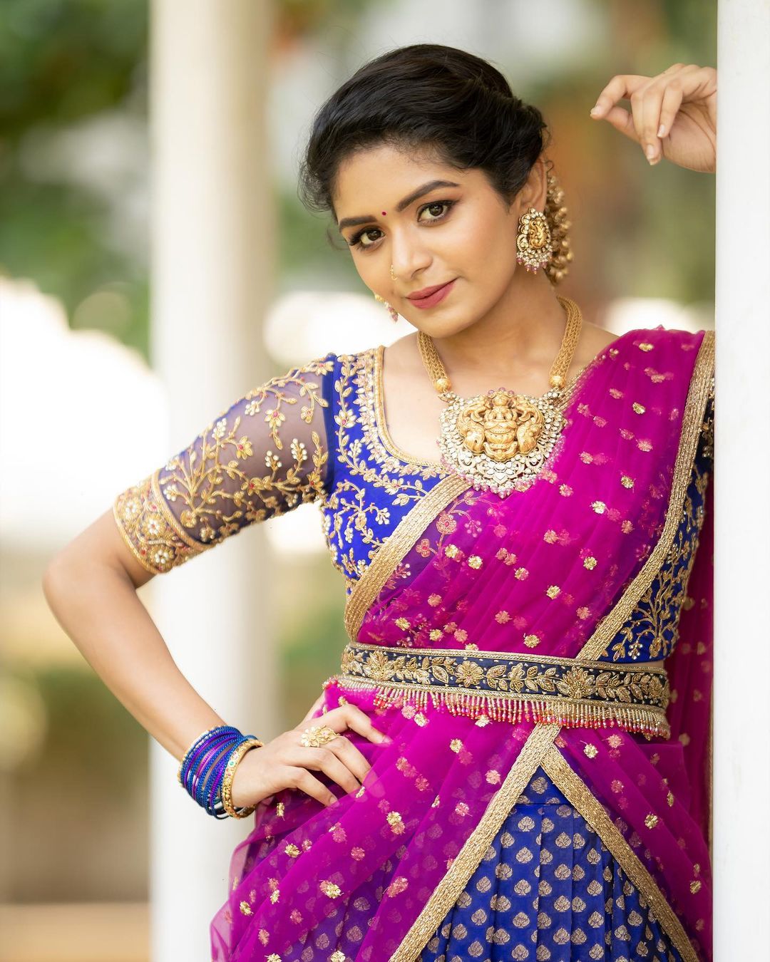 Actress Aditi Shankar new cute looks in half saree Photos