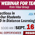 SEPT. 16 (10 AM) Free Webinar for Teachers from VIBAL