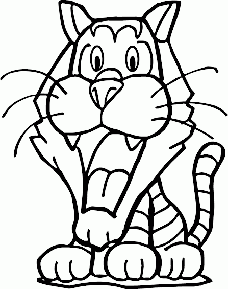 Mewarnai Gambar Harimau Versi Kartun Contoh Anak PAUD