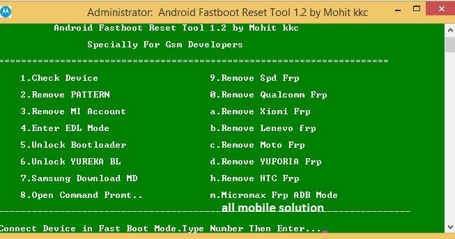 ANDROID FASTBOOT FRP RESET TOOL