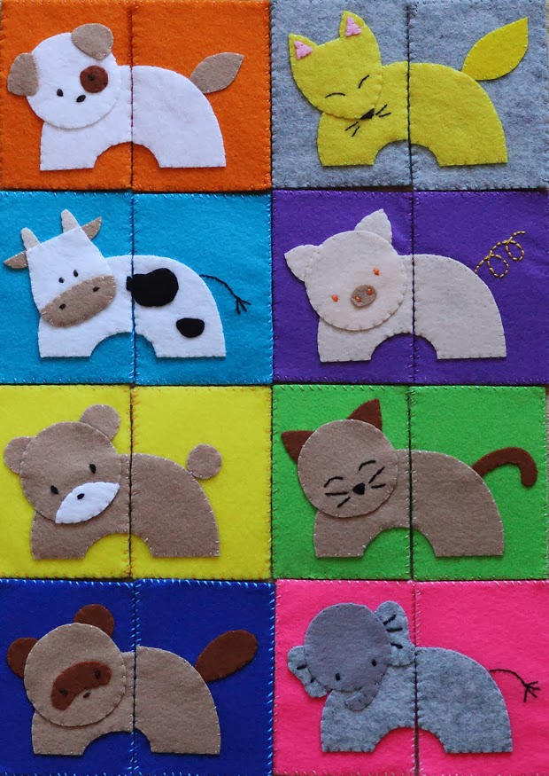 東京都市モノローグ 手作り布おもちゃ 動物絵合わせカード
