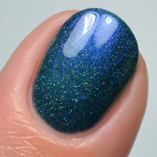 teal nail polish with color shifting shimmer