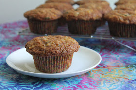 Food Lust People Lust: Pineapple and zucchini muffins are a good blend of fruit and vegetables in delicious muffins! Lovely sweet pineapple and summer zucchini are a perfect combination. Use pineapple in unsweetened juice for this recipe. If you can only find pineapple in syrup, drain the syrup and adjust the sugar in the recipe to compensate.
