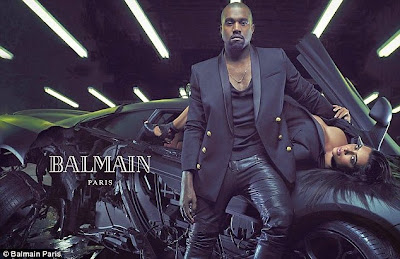 Kimye Pose For Balmain 2015 Campaign