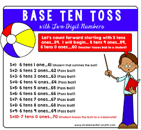 base ten toss routine using 2 digit numbers