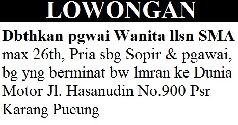 3 Pola Iklan Baris Lowongan Kerja Dan Penjelasannya Tips And Trik 1