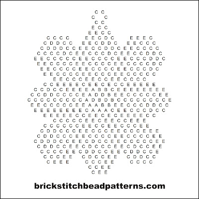 Free brick stitch seed bead earring pattern letter chart.