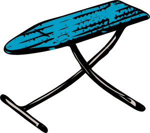 Blue ironing board clipart