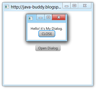 Dialog with CLOSE button