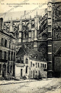 Amiens Cathedral, and bomb damage to nearby buildings c.1914-18 (D/DLI 7/226/15)