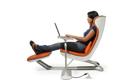 Office Chairs Modern on Furniture Design For Office Modern Orange And White Ergonomic Office