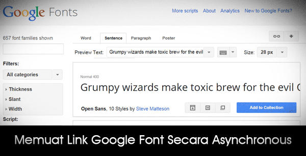 Asynchronous Link Google Font