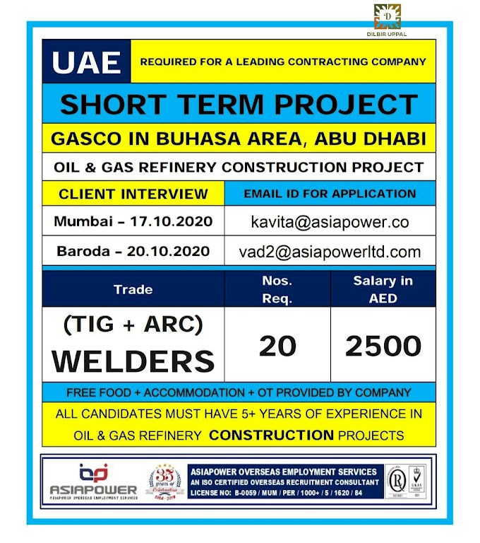 SHORT TERM PROJECT GASCO IN BUHASA AREA, ABU DHABI OIL & GAS REFINERY CONSTRUCTION PROJECT