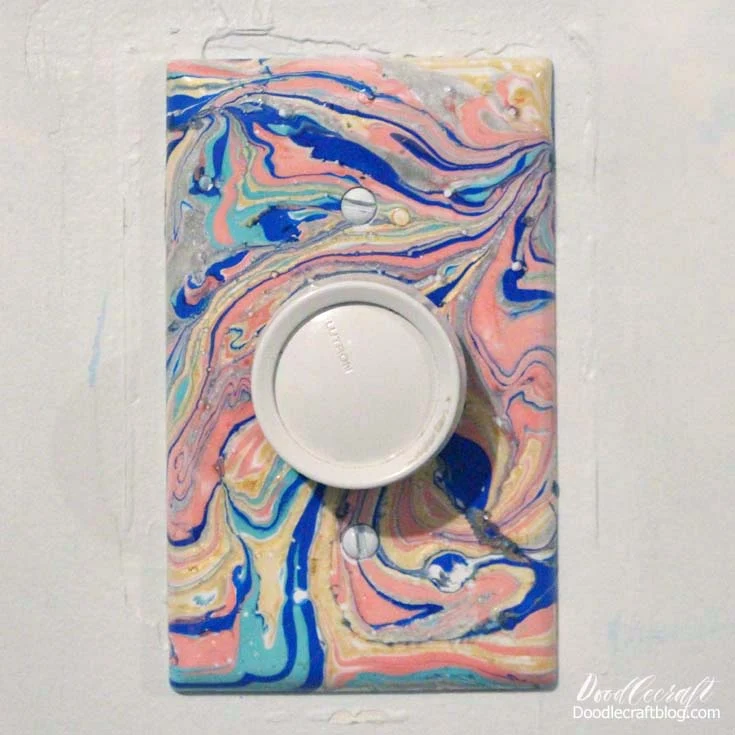 Marbled Light Switch Covers with Easy Marble DIY