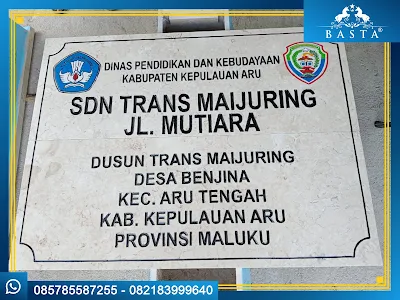 Nameboard Sekolah Berbahan Marmer