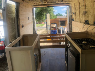 camper van, van conversion, van life, Van project, cabinets, kitchen galley