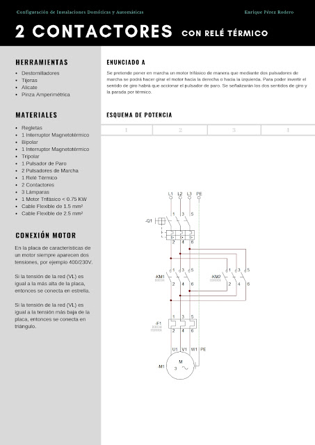 Inversión del Sentido de Giro de un Motor Trifásico | Enclavamiento Mecánico + Contactos Auxiliares