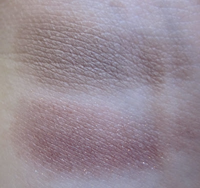 Swatches of Nuance Eyeshadow Duo of Sheer Plum and Putty