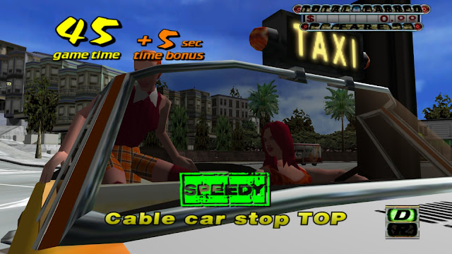 Screenshot of a speedy delivery of a passenger in Crazy Taxi