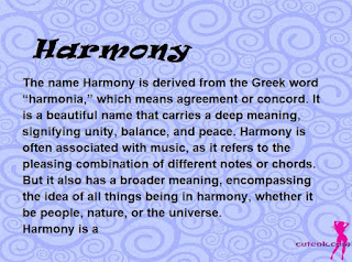 meaning of the name "Harmony"