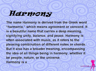 meaning of the name "Harmony"