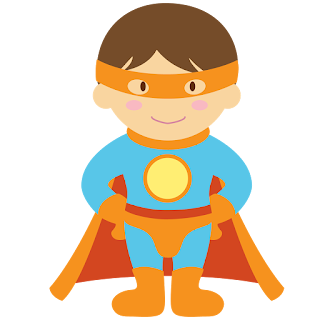 Kids dressed as Superheroes Clipart.