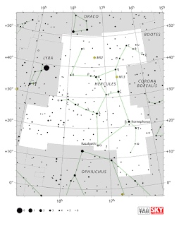IAU: Карта на съзвездието Херкулес | Hercules