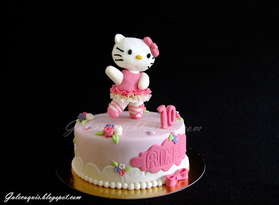 Tarta fondant kitty bailarina