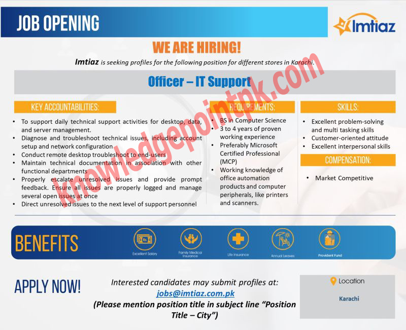 Imtiaz Super Market Latest Jobs April 2022