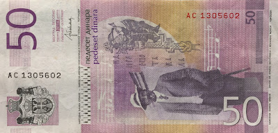 50 Serbian Dinars banknotes