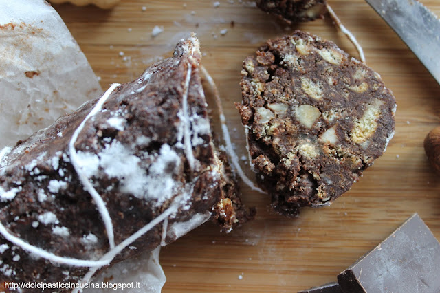 salame cioccolato ricetta senza burro e senza uova