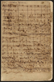 Bach Mass in B minor - Autograph of the first page of Symbolum Nicenum, beginning with the Gregorian chant Credo in the tenor