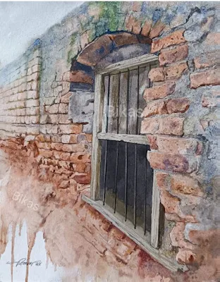 The Mysterious Window painting Bikas Kundu