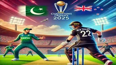 Pakistan vs New Zealand ICC Champions Trophy 2025 match illustration