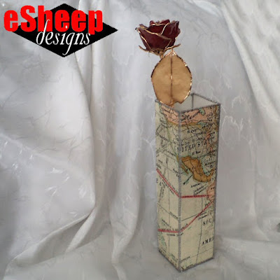 Fabric pieced bud vase by eSheep Designs