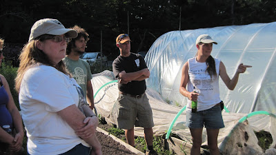 Cheyenne Miller addresses Catskills CRAFT members at Root 'N Roost Farm.