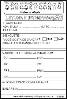 Leitura e interpretação alfabetização