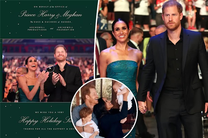  Prince Harry, Meghan Markle's Christmas Card Draws Criticism for Missing Children