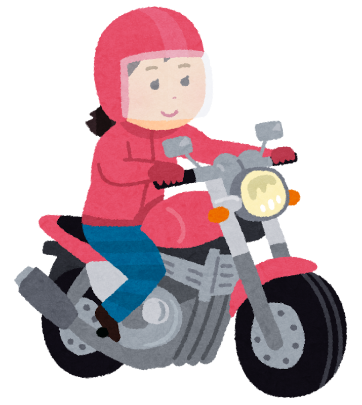 バイクに乗る女性のイラスト かわいいフリー素材集 いらすとや