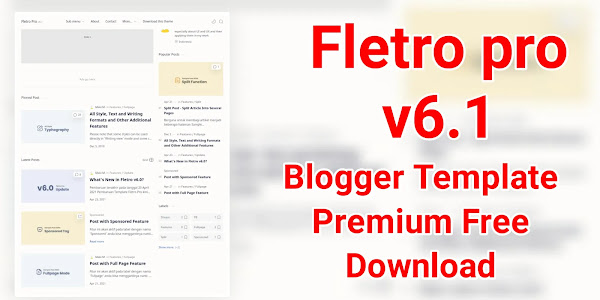 Fletro Pro V6.1 Blogger Template Free Download Fletro latest version 