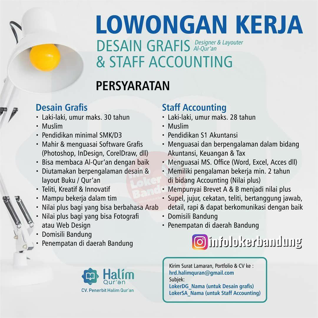  Lowongan  Kerja  Desain  Grafis  Staff Accounting CV 