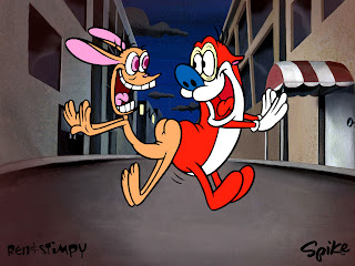 Let's assume here that Stimpy represents 'high school' and Ren represents 'college'.