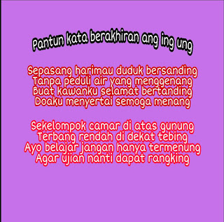 contoh pantun dengan kata yang berakhiran ang ing ung