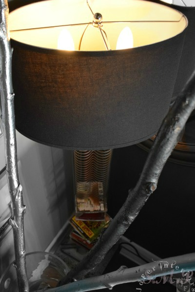 Repurposed CD Rack into a standing floor lamp with double sockets and pull chain