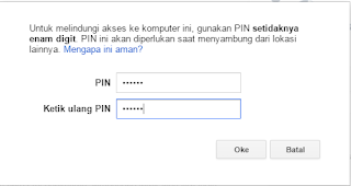 PIN Chrome Remote Desktop