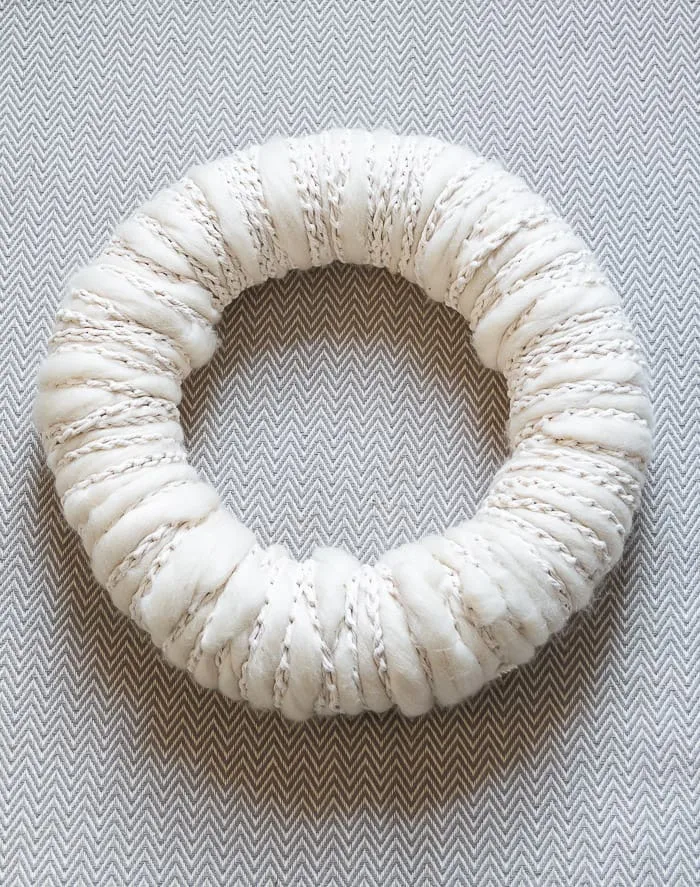 wool and cotton cozy wreath base