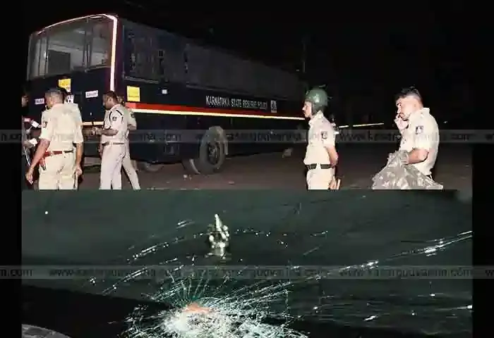 Manglore, News, Violence, Car, Congress, BJP, Complaint, Police, Injured, Mangaluru: Stones pelted at Mithun Rai's car.